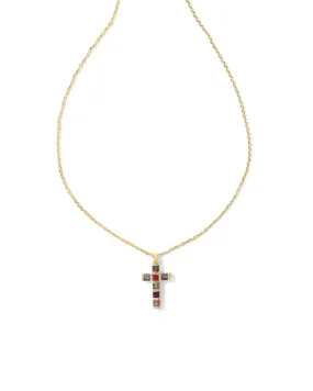 Kendra Scott Gracie Cross Pendant Necklace in Multi Mix and Gold