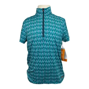 Kerrits 'Always Cool Ice Fil' Short Sleeve in Peacock Stirrups - Children's Large