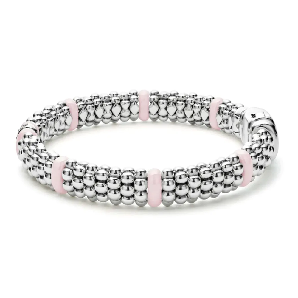 Lagos Pink Caviar Single Station Diamond Caviar Bracelet, 9mm