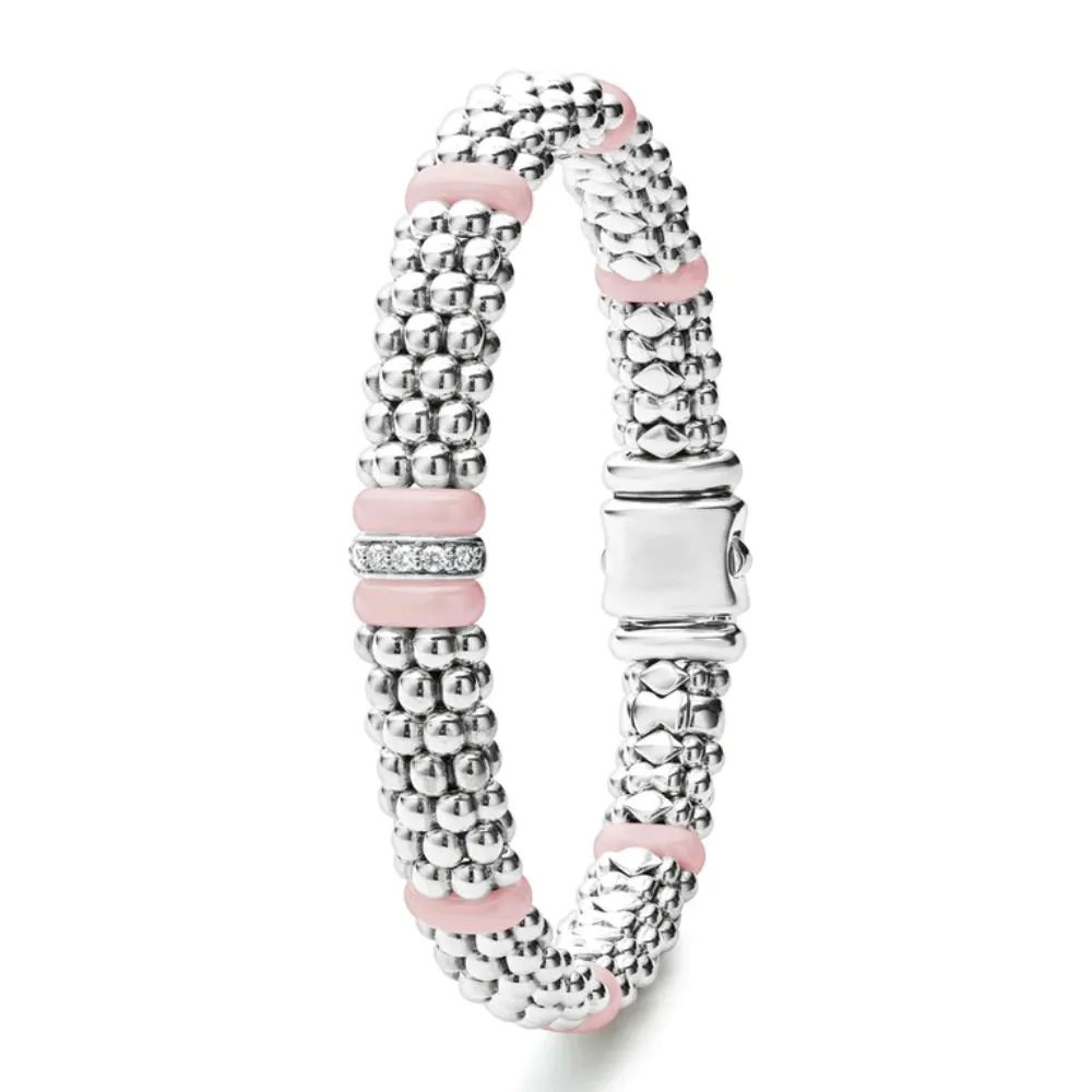 Lagos Pink Caviar Single Station Diamond Caviar Bracelet, 9mm