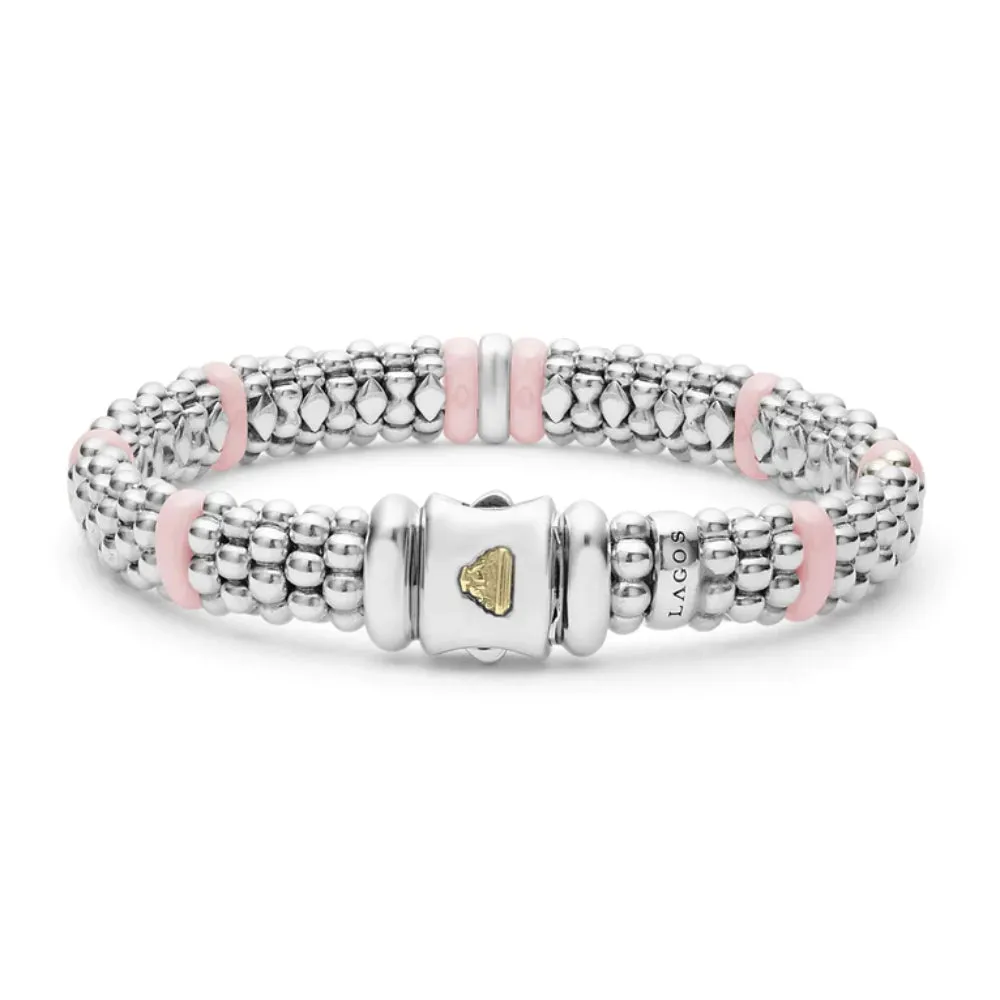 Lagos Pink Caviar Single Station Diamond Caviar Bracelet, 9mm