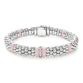 Lagos Pink Caviar Single Station Diamond Caviar Bracelet, 9mm