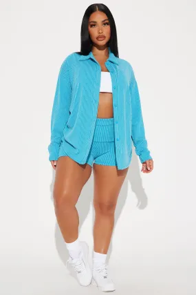 Maddie Biker Short Set - Turquoise