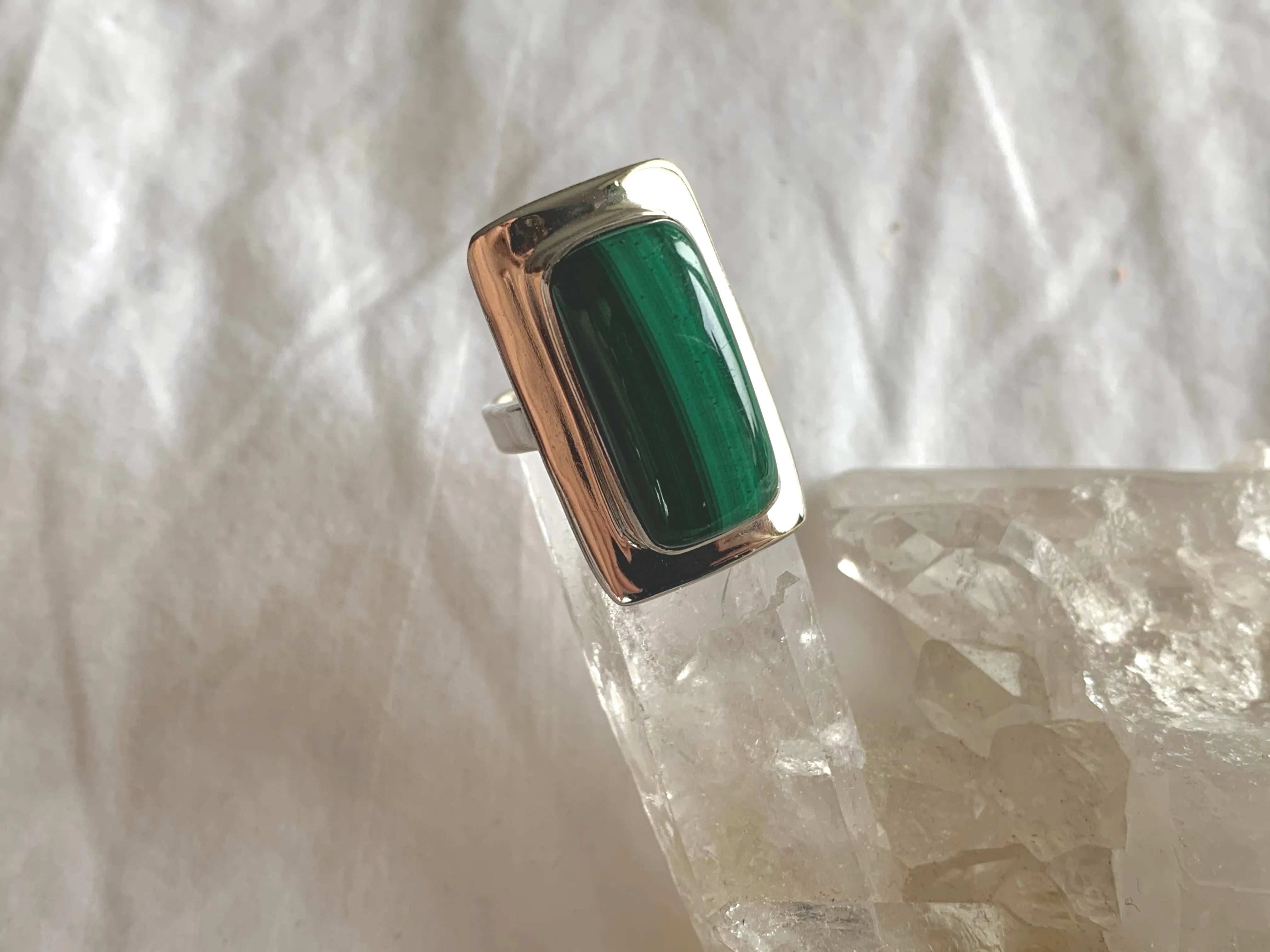 Malachite Dinah Ring - Rectangle