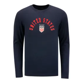 Men's New Era USWNT Arch Long Sleeve Navy Tee