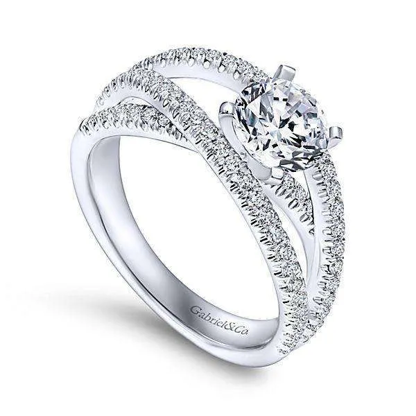 Mounting Only, 14K Free Form Diamond Engagement Ring Mounting