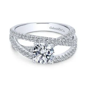 Mounting Only, 14K Free Form Diamond Engagement Ring Mounting