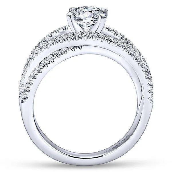 Mounting Only, 14K Free Form Diamond Engagement Ring Mounting