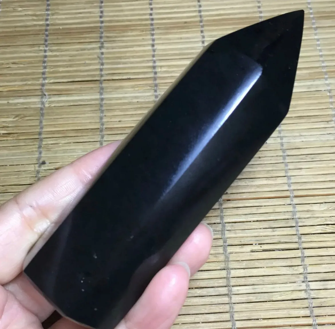 Natural Black Tourmaline gemstone Point Healing Wand Obelisk