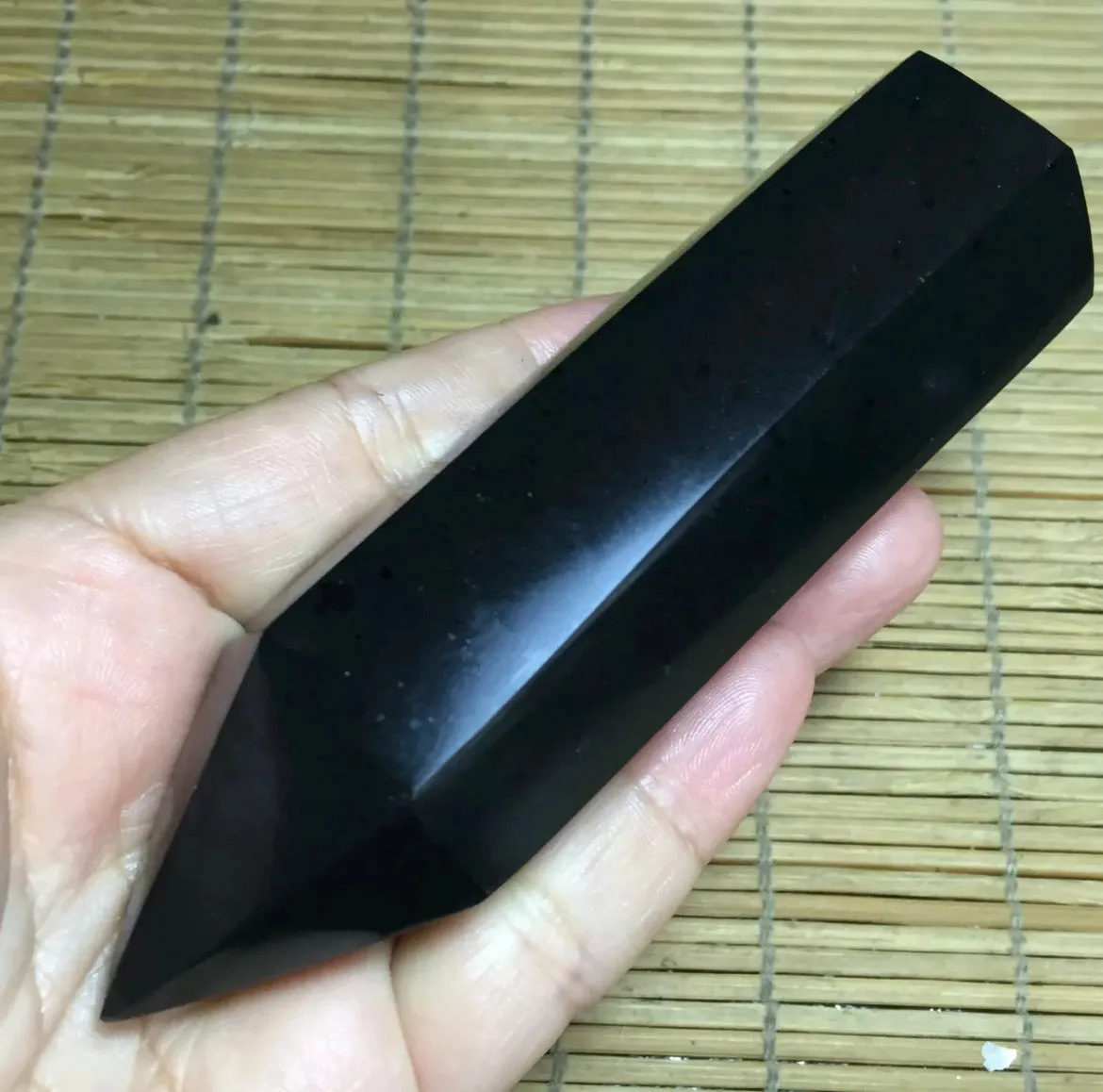 Natural Black Tourmaline gemstone Point Healing Wand Obelisk