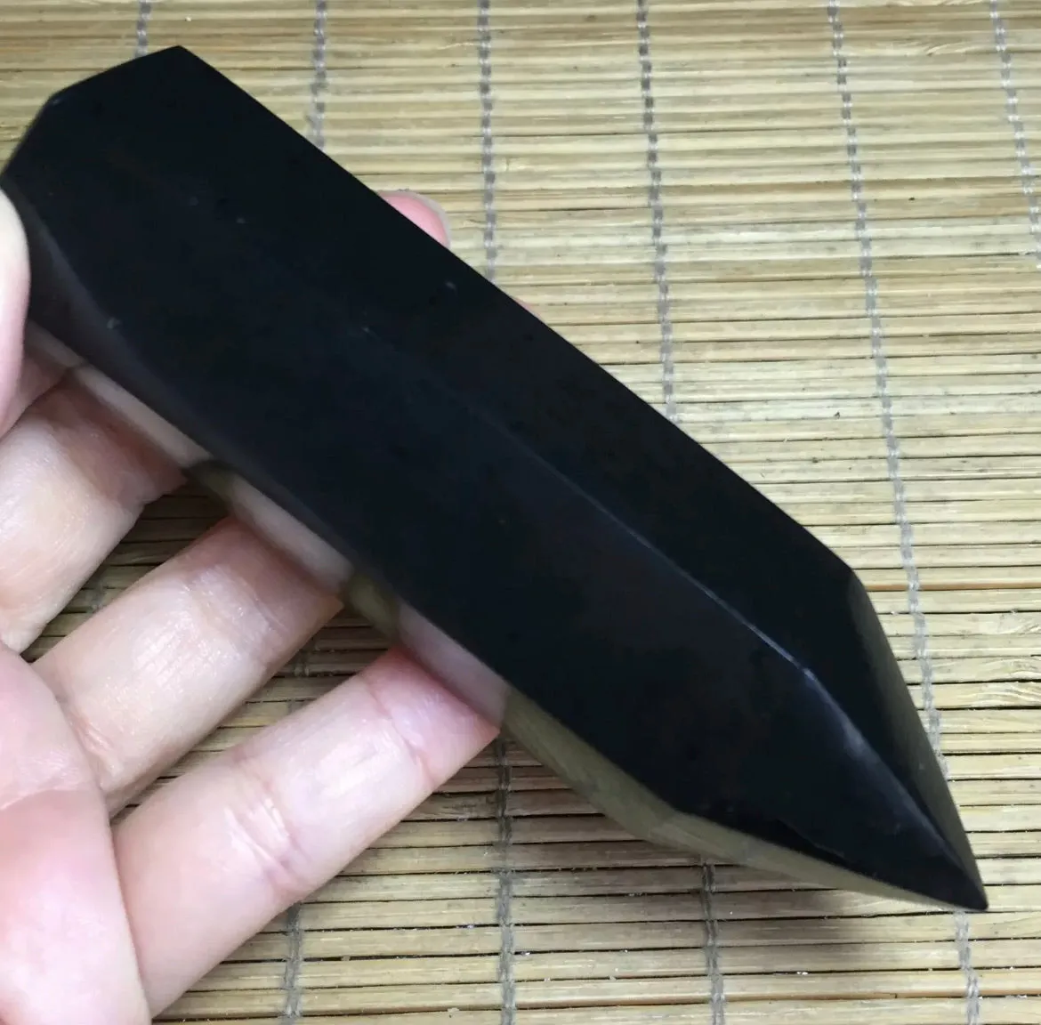 Natural Black Tourmaline gemstone Point Healing Wand Obelisk