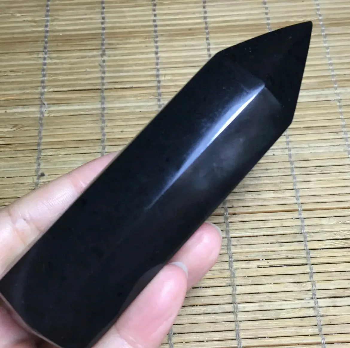 Natural Black Tourmaline gemstone Point Healing Wand Obelisk