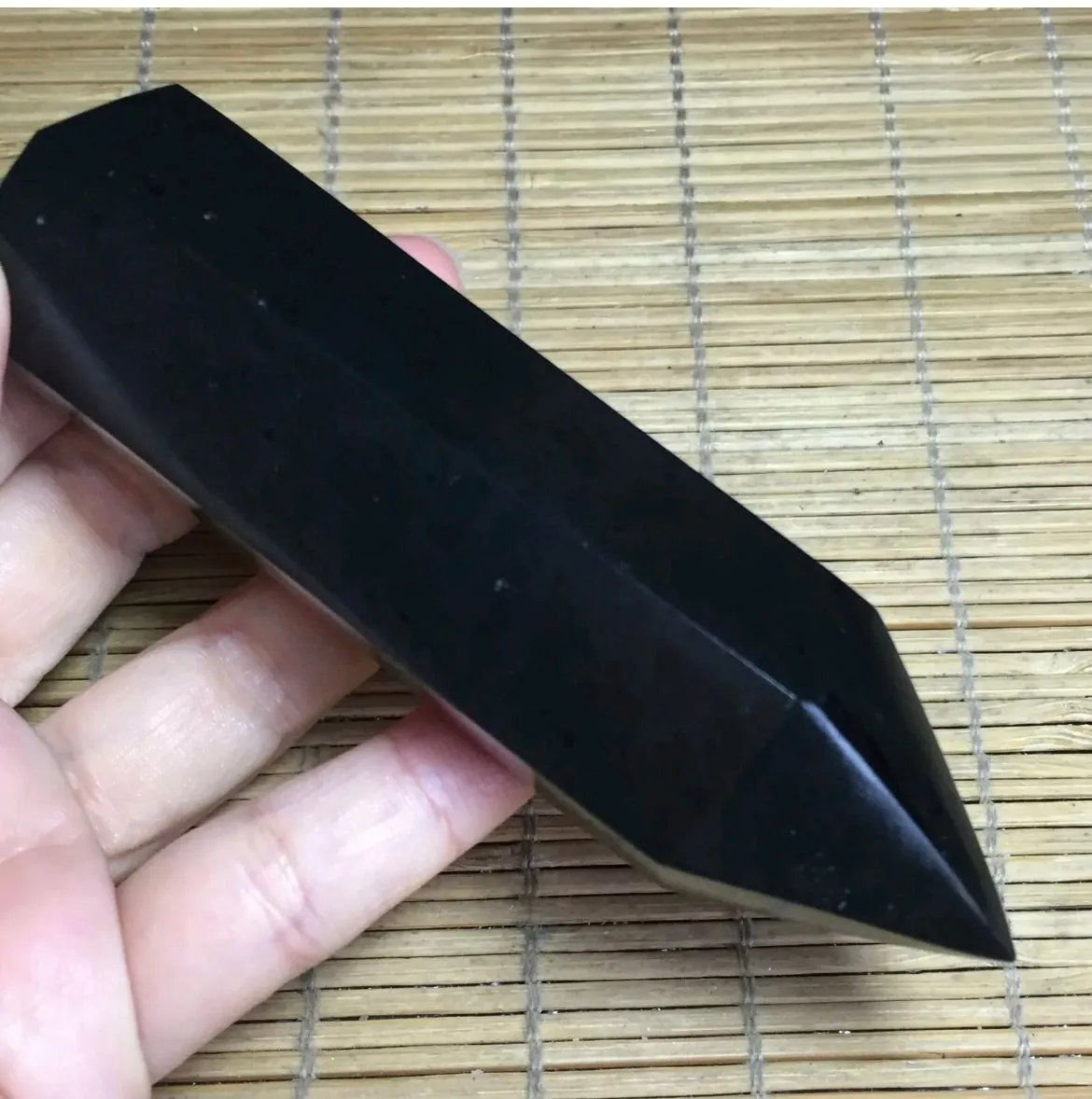 Natural Black Tourmaline gemstone Point Healing Wand Obelisk