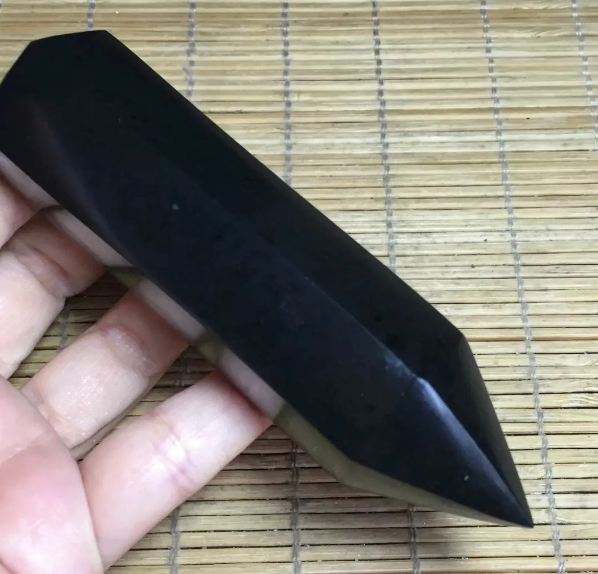 Natural Black Tourmaline gemstone Point Healing Wand Obelisk