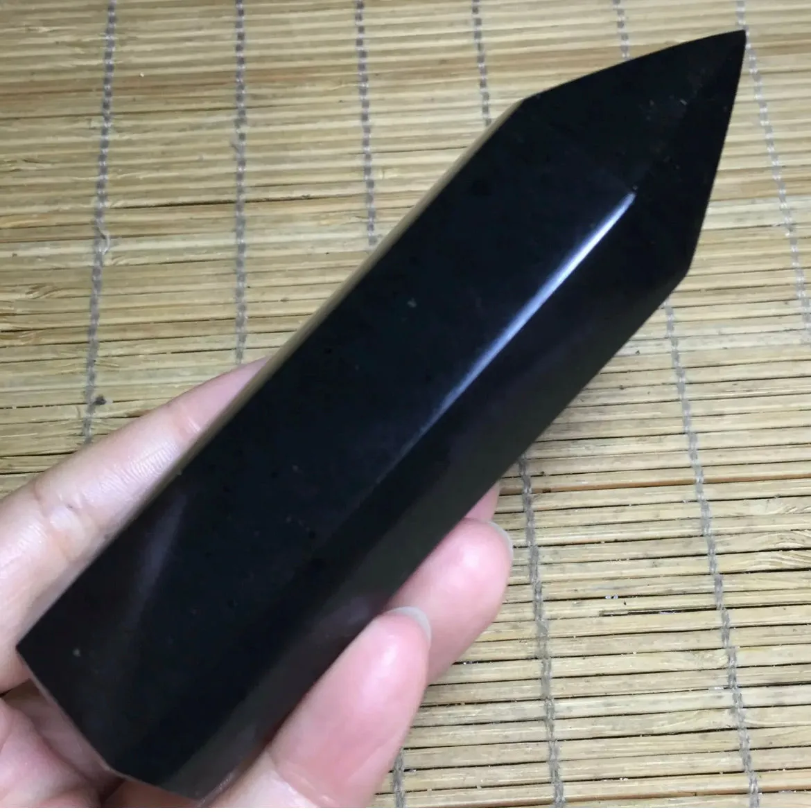 Natural Black Tourmaline gemstone Point Healing Wand Obelisk