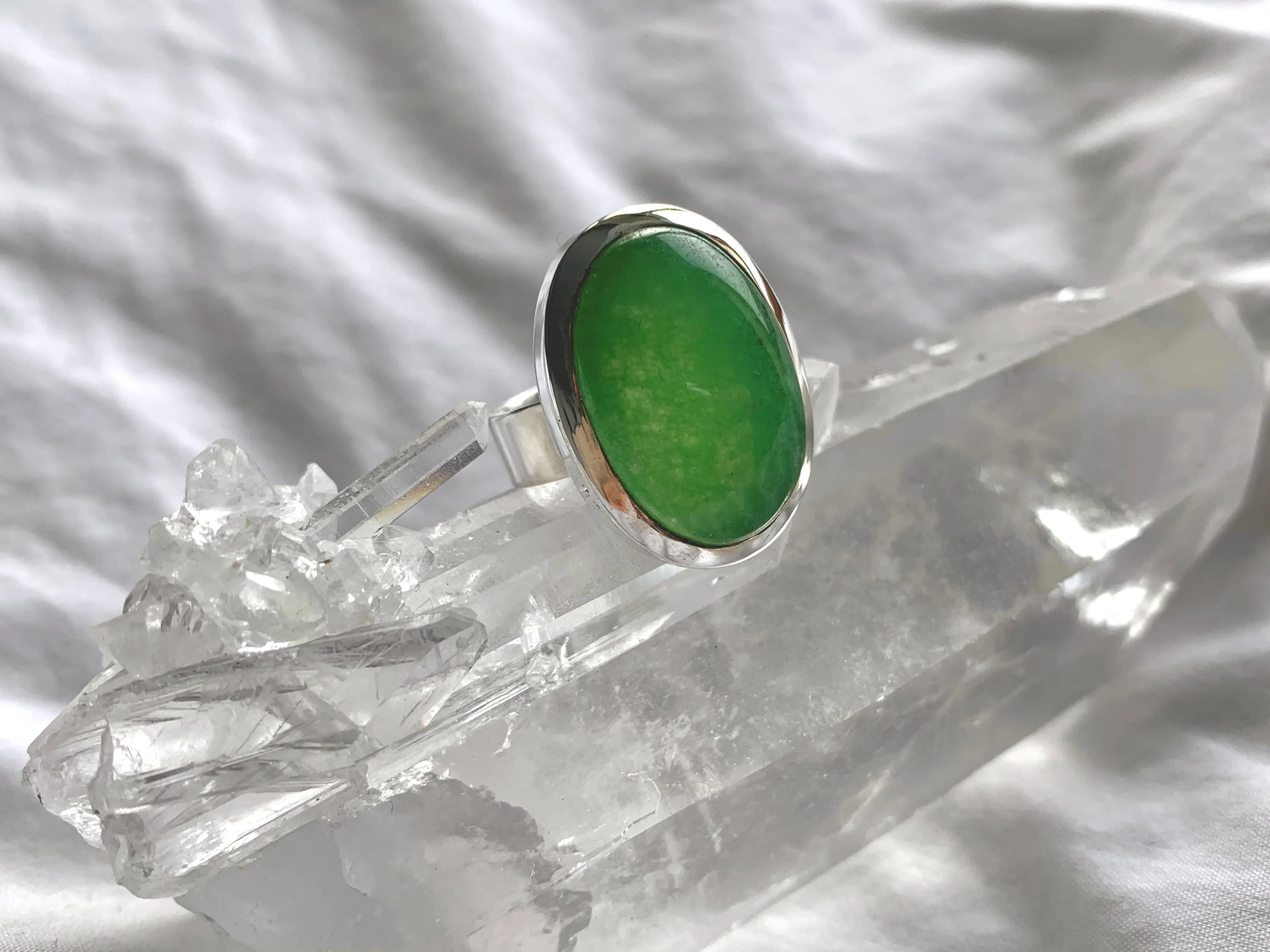 Nephrite Jade Naevia Ring - Reg. Oval