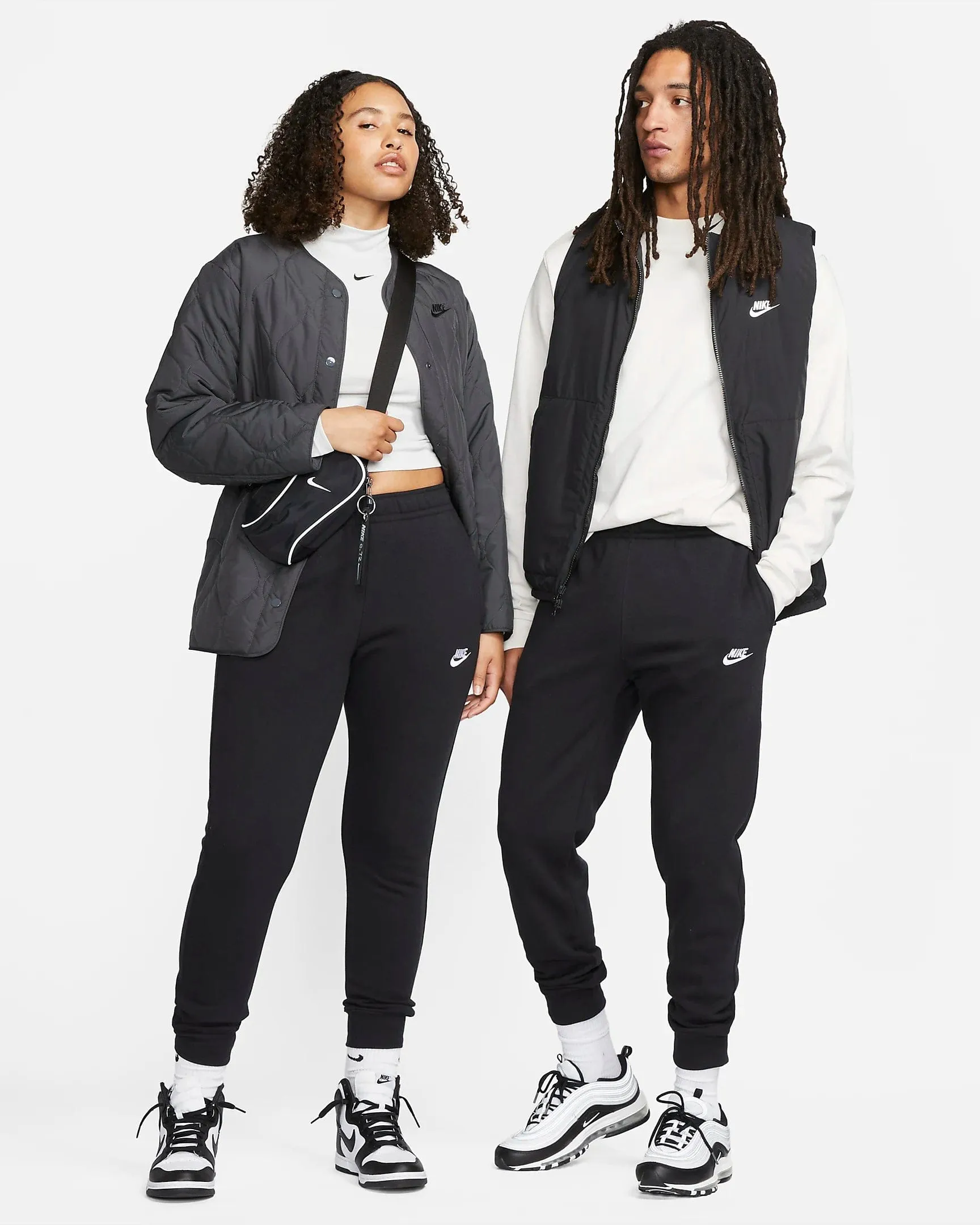 NIKE UNISEX SPORTSWEAR CLUB FLEECE BLACK JOGGERS TRACKPANTS