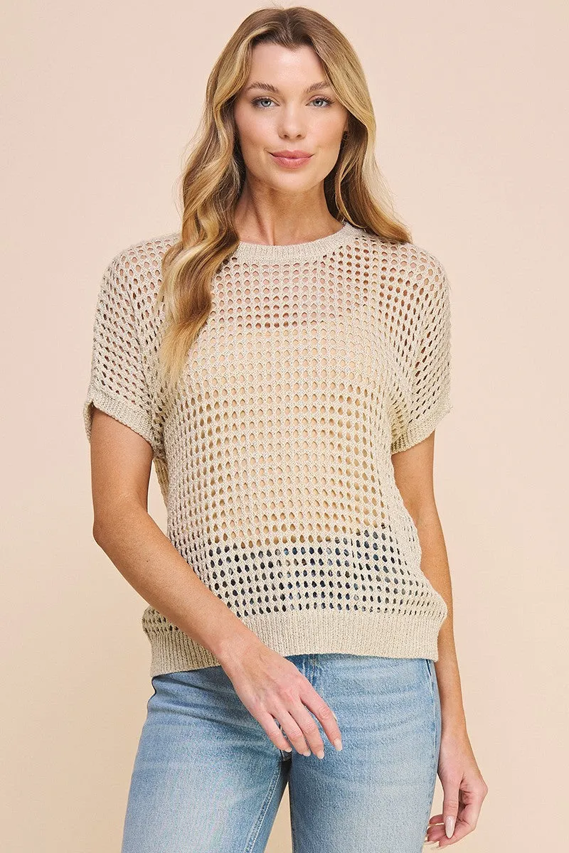 Open To Weave Top - Cream Gold