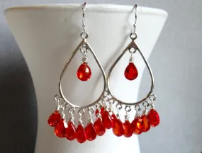 Padparadscha Sterling Chandelier Earrings