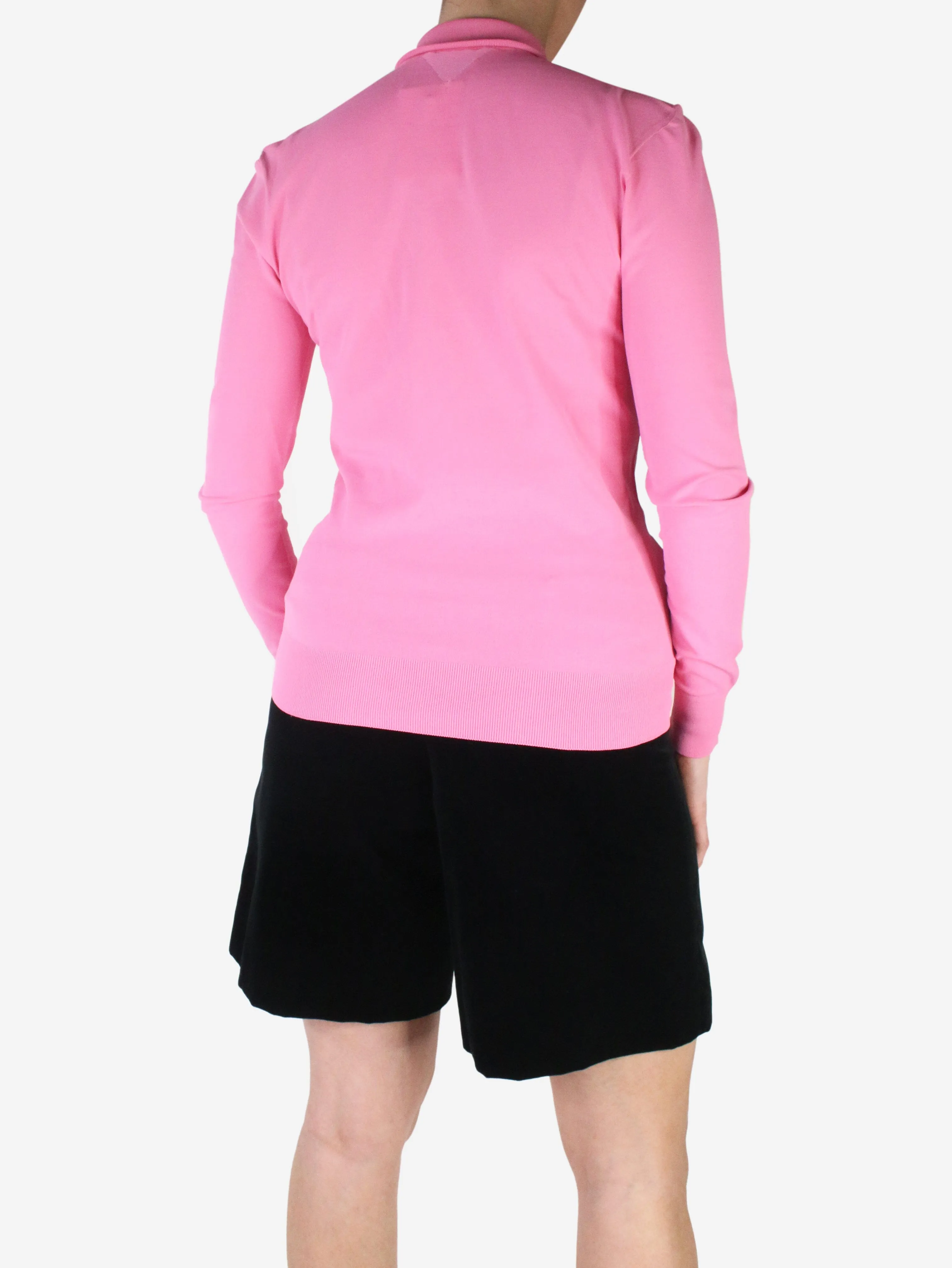 Pink long-sleeved high-neck top - size L