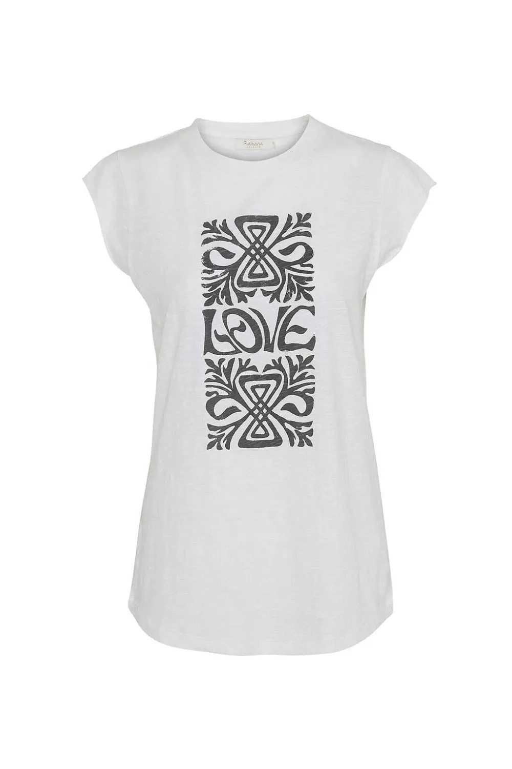 RABENS SALONER ELLI STENCIL LOVE T-SHIRT CREAM