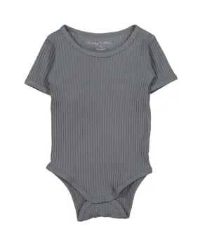 Ribbed Short Sleeve Onesie – Slate