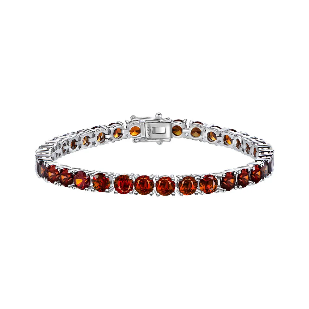 Round Imitation Rubellite Tennis Bracelet