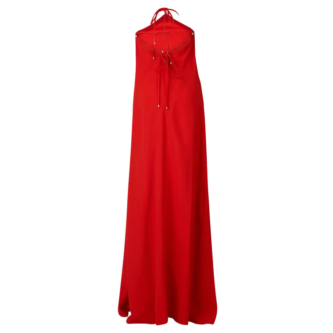 Satin Crepe Long Dress