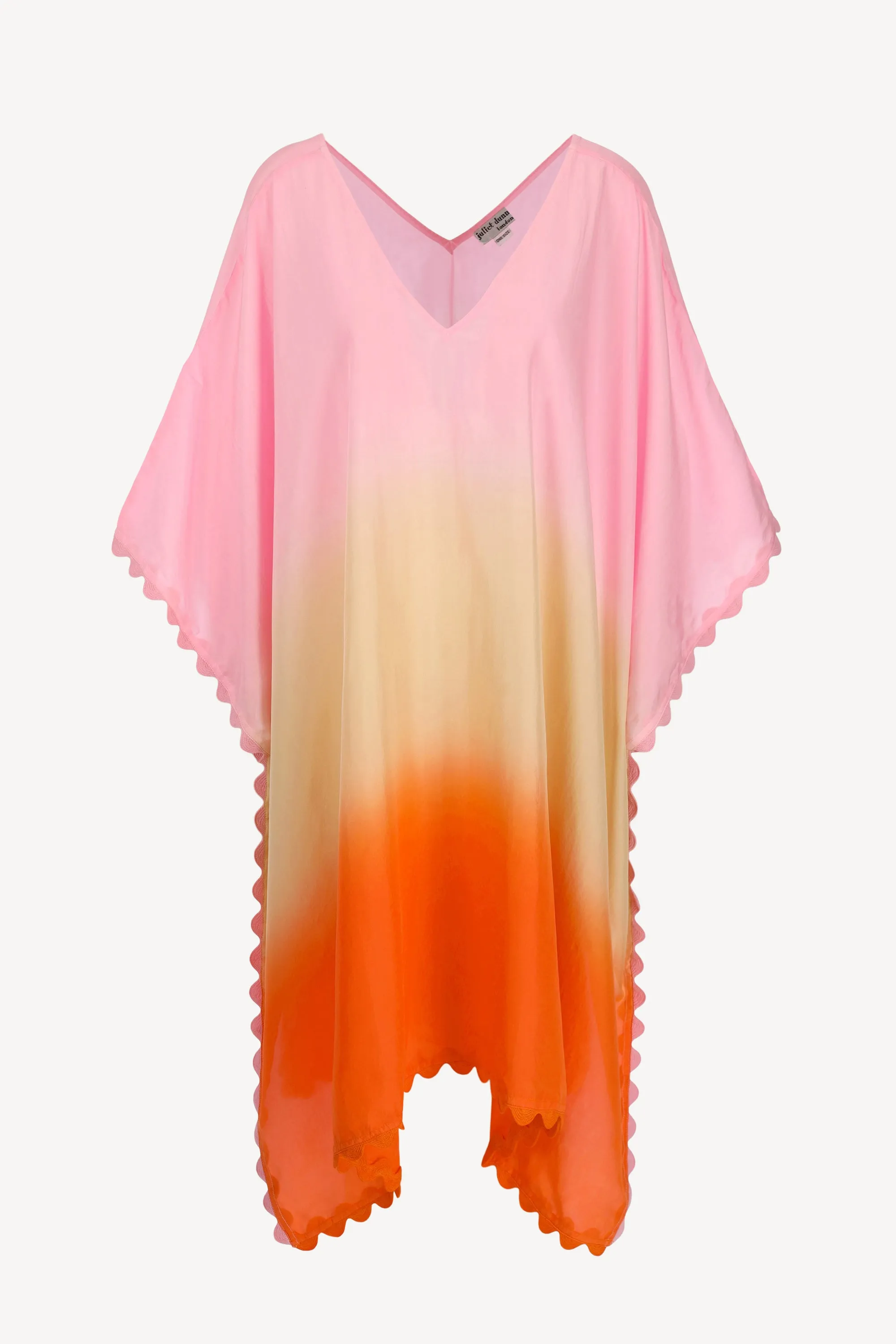 Seidenkaftan in Orange/Mango/Pink