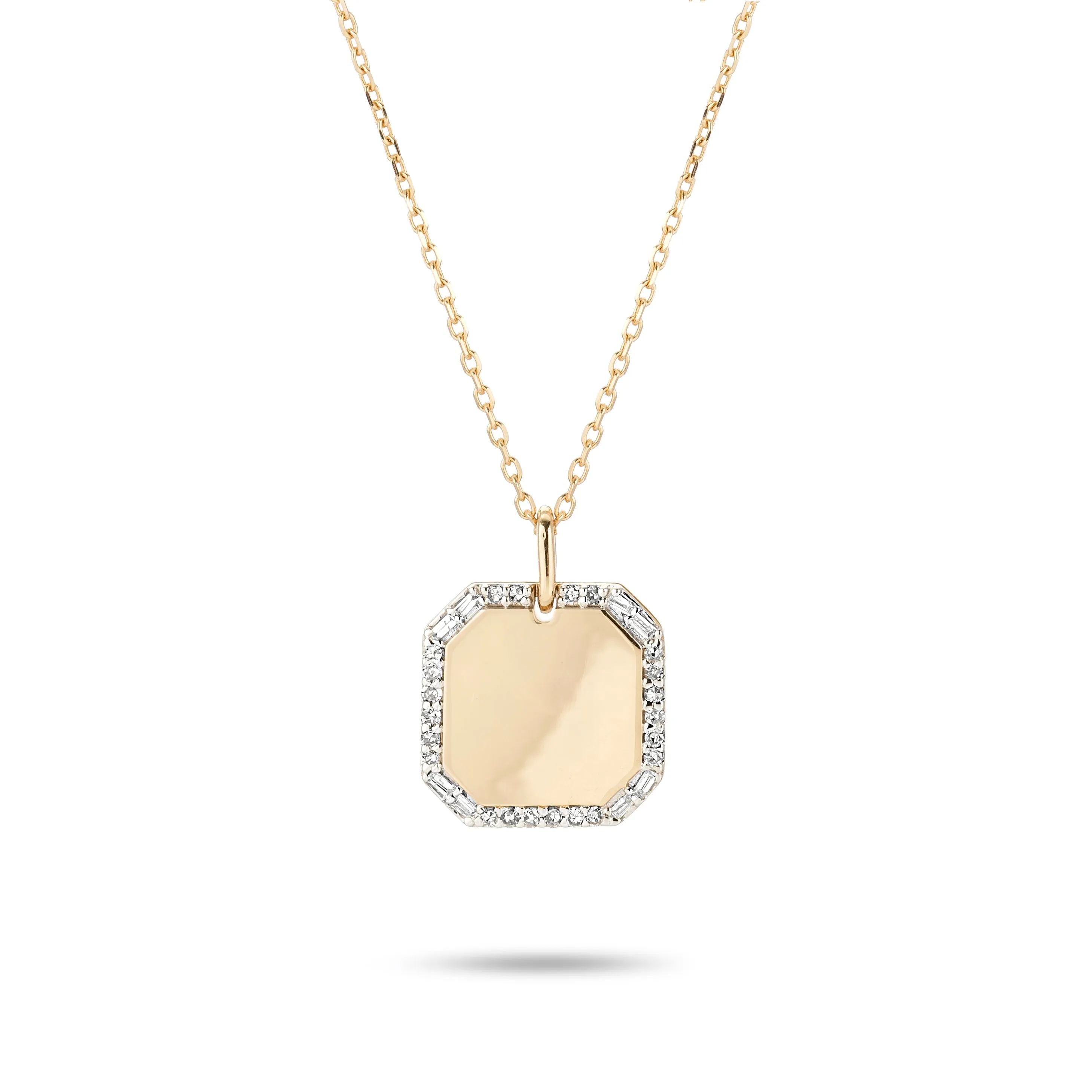 Square Pavé   Baguette Dog Tag