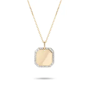 Square Pavé   Baguette Dog Tag