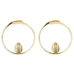 Stay Sexy Earrings - Brass   Golden Rutilated Quartz