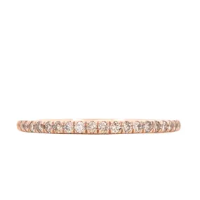 Straight Champagne Diamond French Set Wedding Band