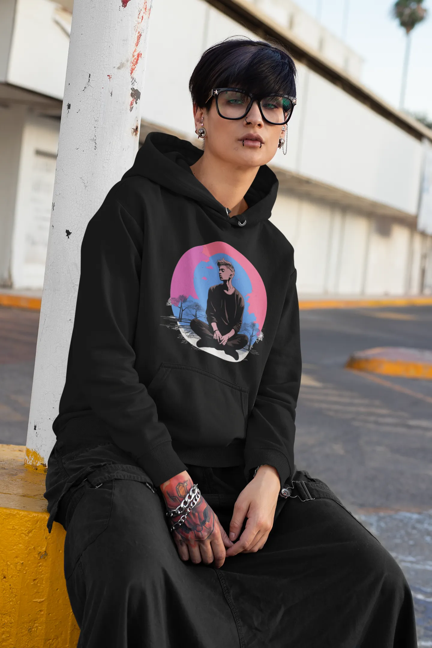 Unisex Bio-Hoodie mit Mental Health Motiv "Grübeln"