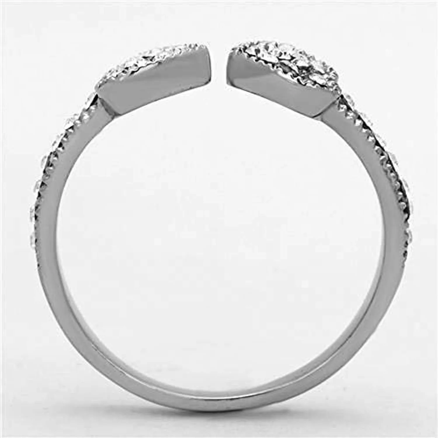 WildKlass Stainless Promise Steel Ring High Polished (no Plating) Women Top Grade Crystal Clear