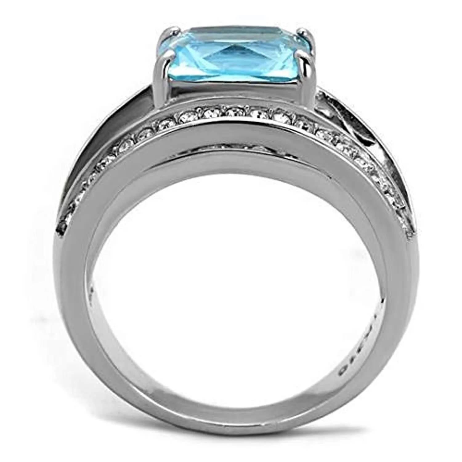 WildKlass Stainless Steel Ring No Plating Women Synthetic Sea Blue