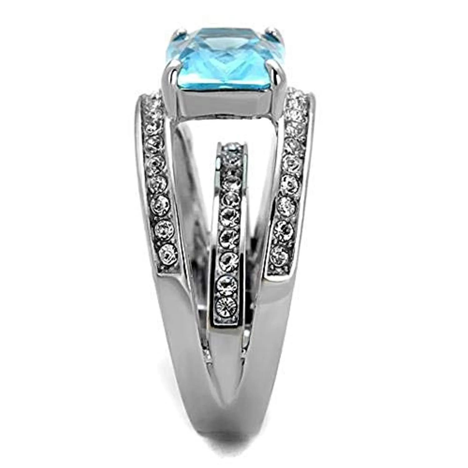 WildKlass Stainless Steel Ring No Plating Women Synthetic Sea Blue