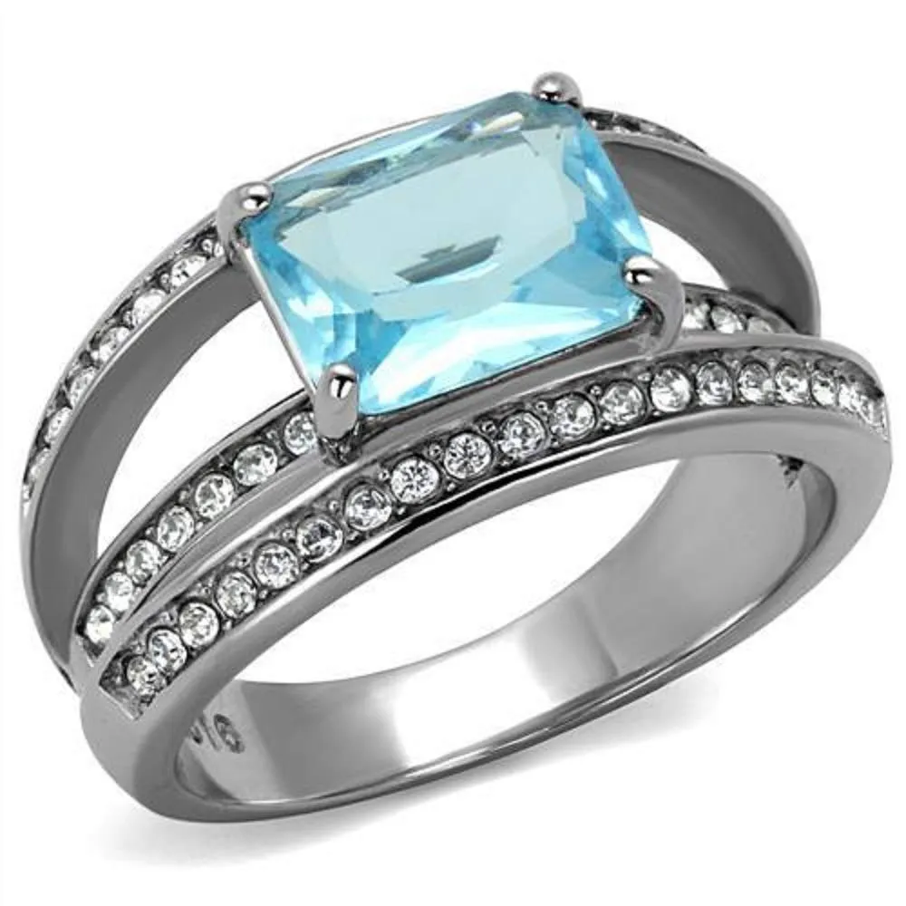 WildKlass Stainless Steel Ring No Plating Women Synthetic Sea Blue