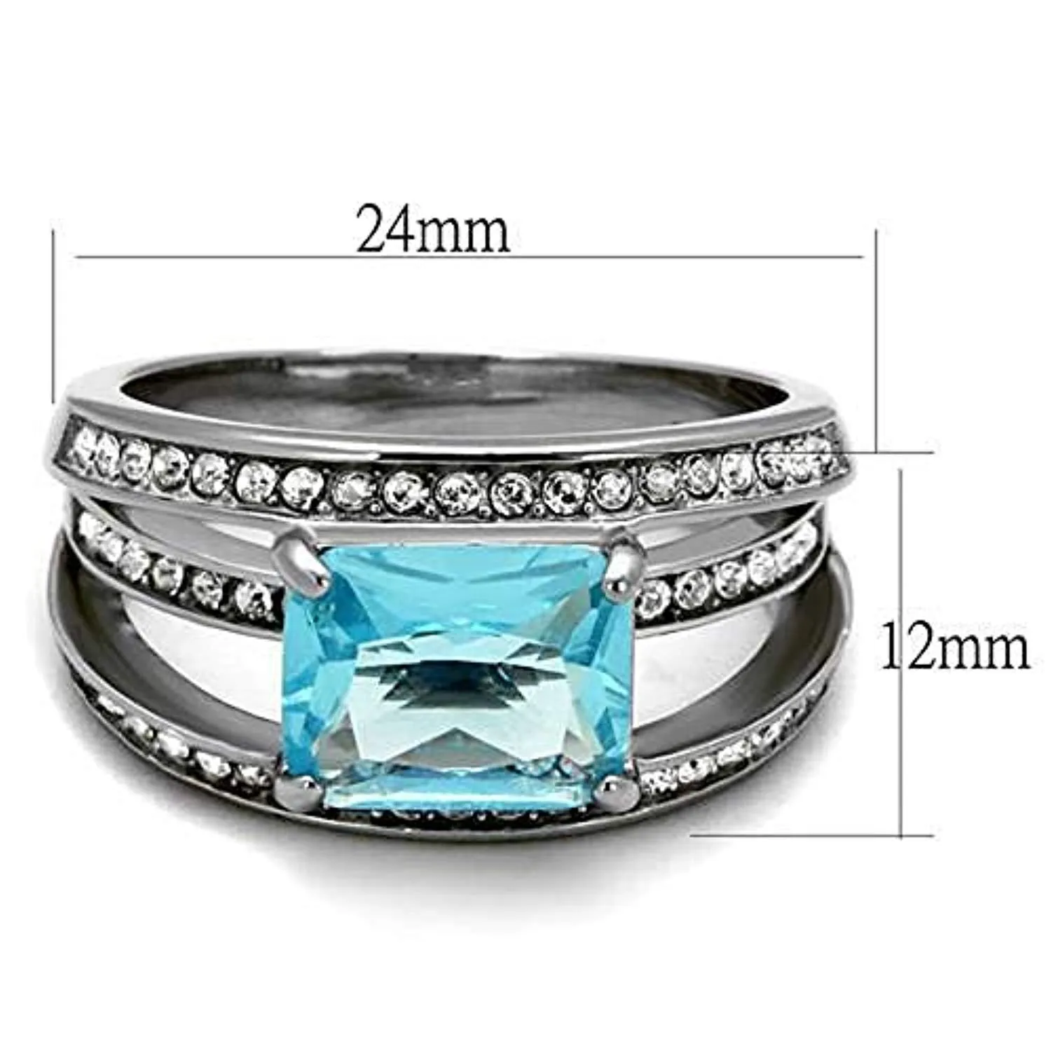 WildKlass Stainless Steel Ring No Plating Women Synthetic Sea Blue