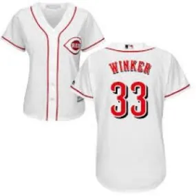 Womens Cincinnati Reds Jesse Winker Cool Base Replica Jersey White